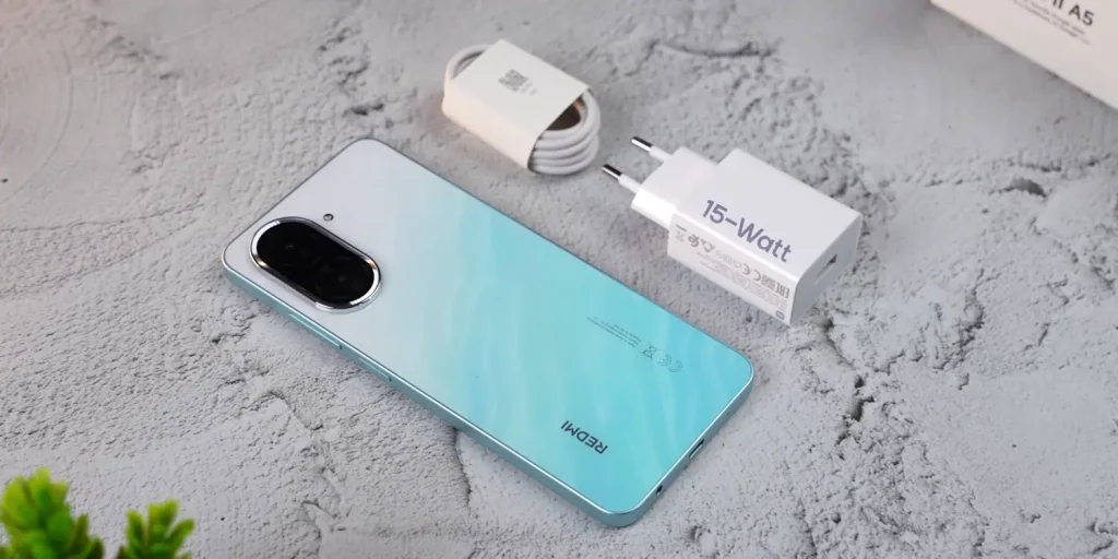 Redmi A5 Review: The Best Budget Smartphone for 2025? 16 Redmi A5 with 15 Watt Charger and Cable